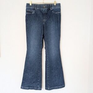 Spanx Shape Original EveryWear Flare Jeans Dark Wash High Rise Pull On Large